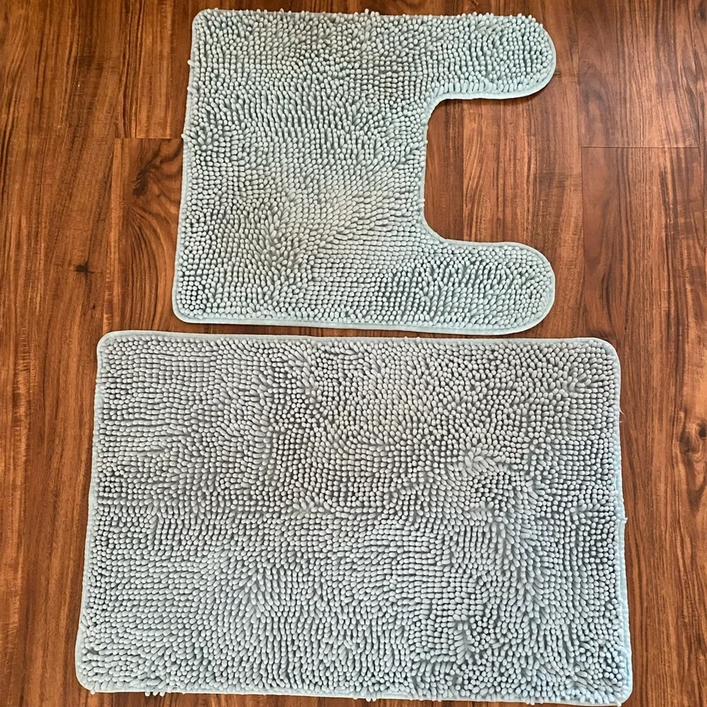 2 Piece Bathroom Rug Set - Non-Slip - Soft Chenille